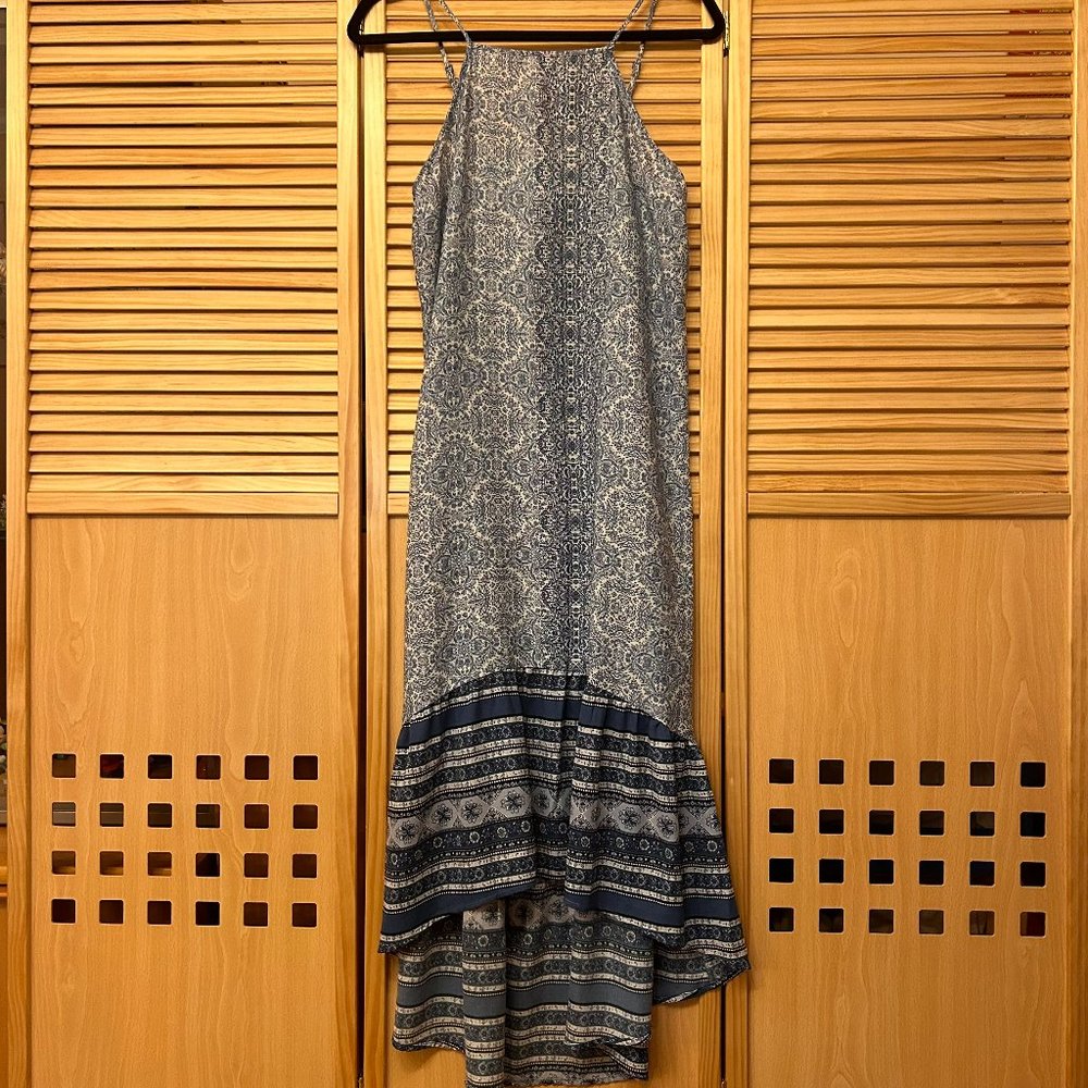 Knox Rose Blue & White High Low Dress